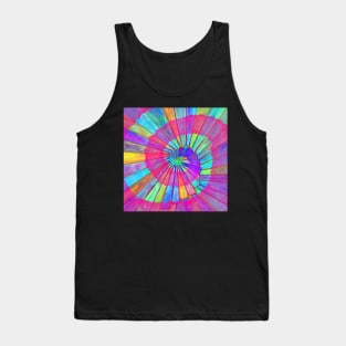 Patterns spiral abstract rainbow art with pink Tank Top